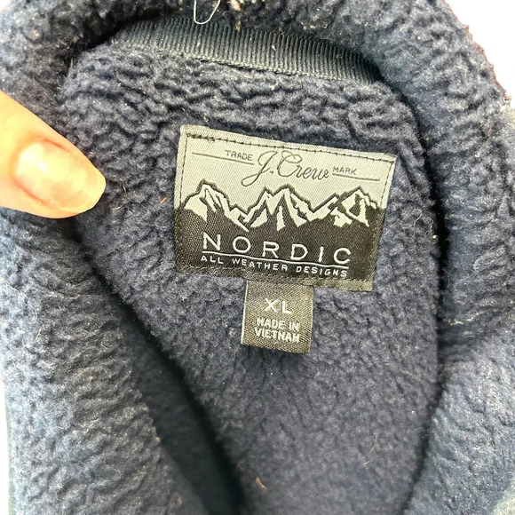 J. Crew Nordic Jacket in Polartec Sherpa‎ Fleece Navy Blue Men's Size XL - Picture 7 of 9